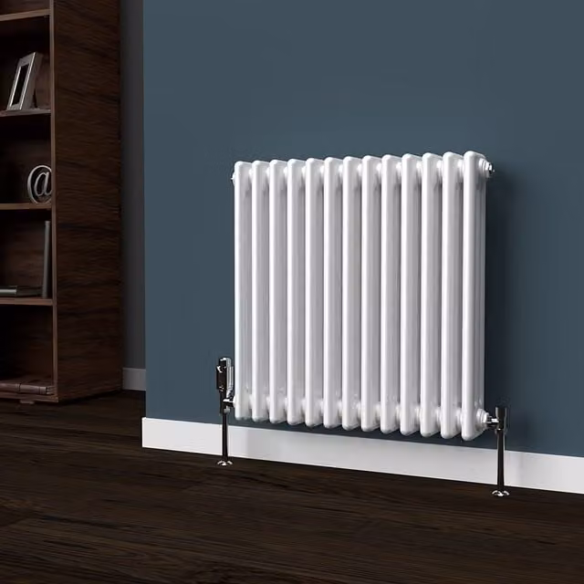 Lux Heat White Steel Horizontal 3 Column Radiator W: 60.0 cm, H: 60.5 cm