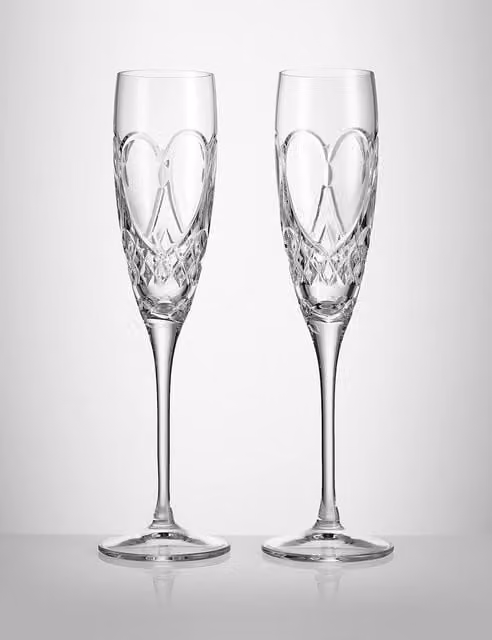 Waterford Set of 2 Transparent Crystal Champagne Flutes