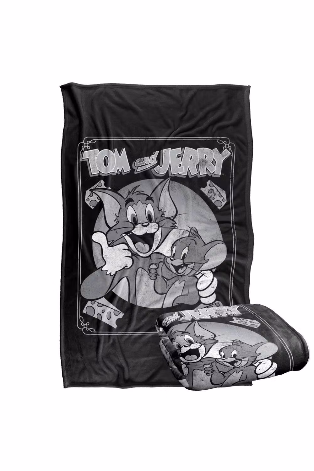 Warner Bros. Tom & Jerry Black and White Poster Silky Touch Super Soft Polyester Throw Blanket, Extra Large – 2