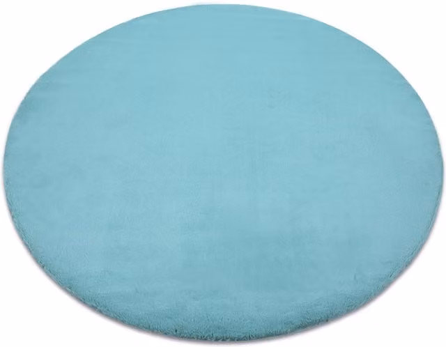 RugsX Blue Bunny Faux Fur Round Childrens Rug, Diameter: 100 cm