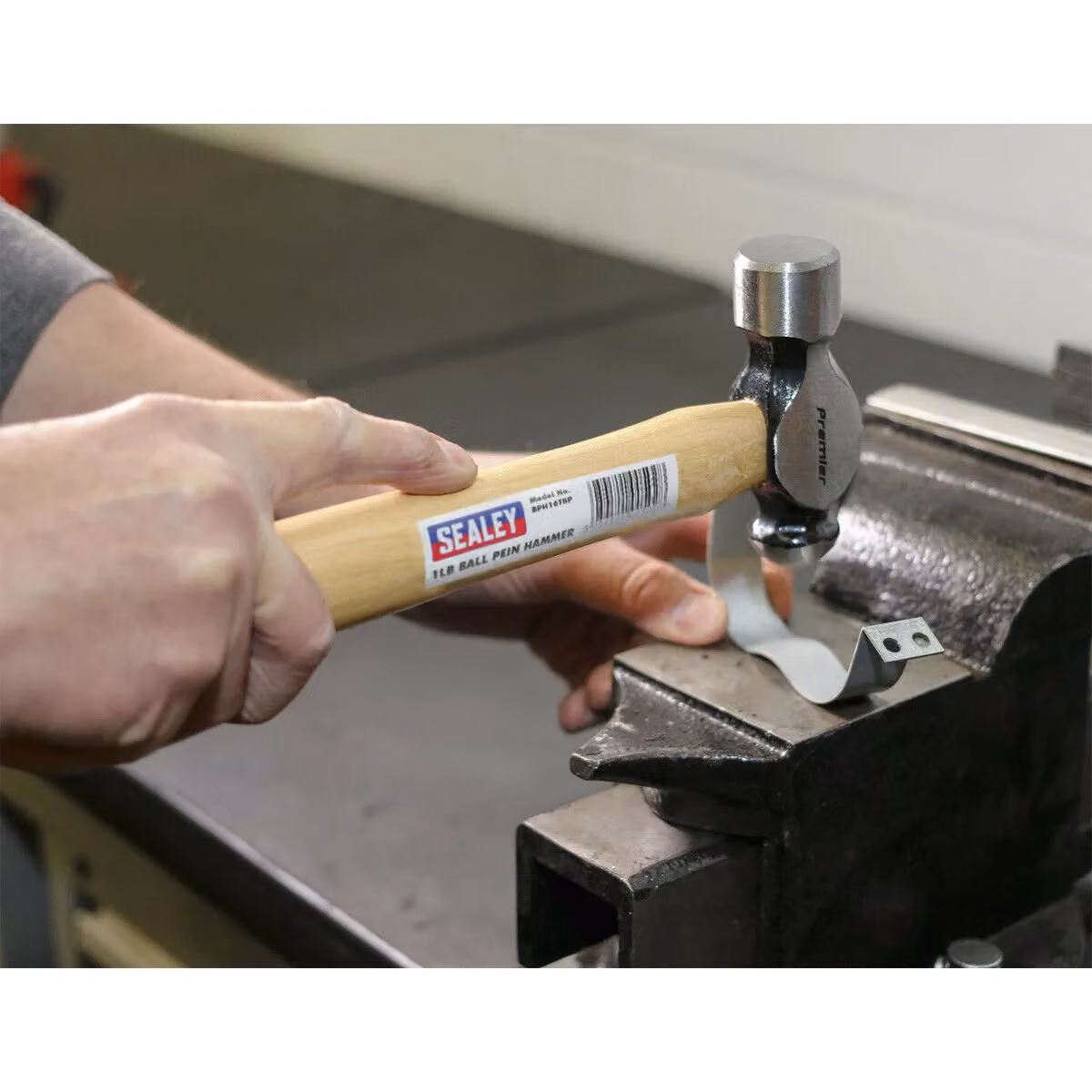 Loops 1lb Ball Pein Hammer with Hickory Wooden Shaft and Silver Drop Forged Steel Head – 2
