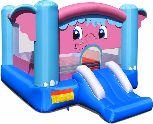 COSTWAY Blue Inflatable Bounce House with Slide