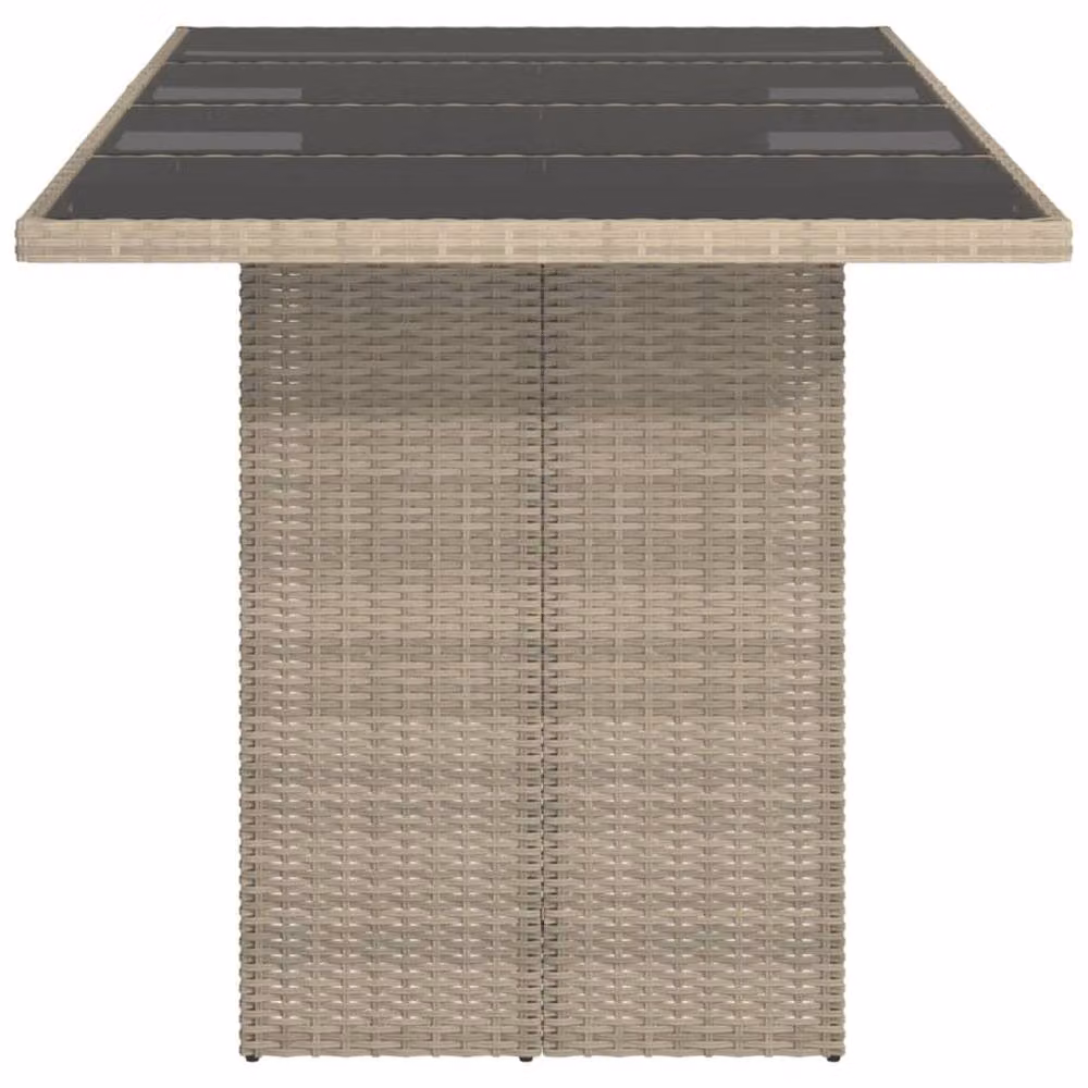 Berkfield Home Rectangular Garden Table with Glass Top in Light Grey, W/D/H: 190 x 80 x 74 cm – 3