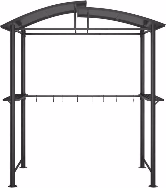 Berkfield Home BBQ Gazebo with Side Shelves in Anthracite, W/D/H: 210 x 114 x 230 cm – 1