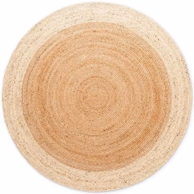 THE RUGS Jutta Reversible Jute Flatweave Round Rug in Beige, Diameter: 160 cm – 1