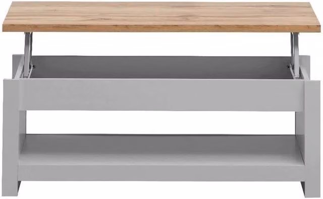 FLAVORA Grey Modern Lift Up Coffee Table with 1 Shelf – 1