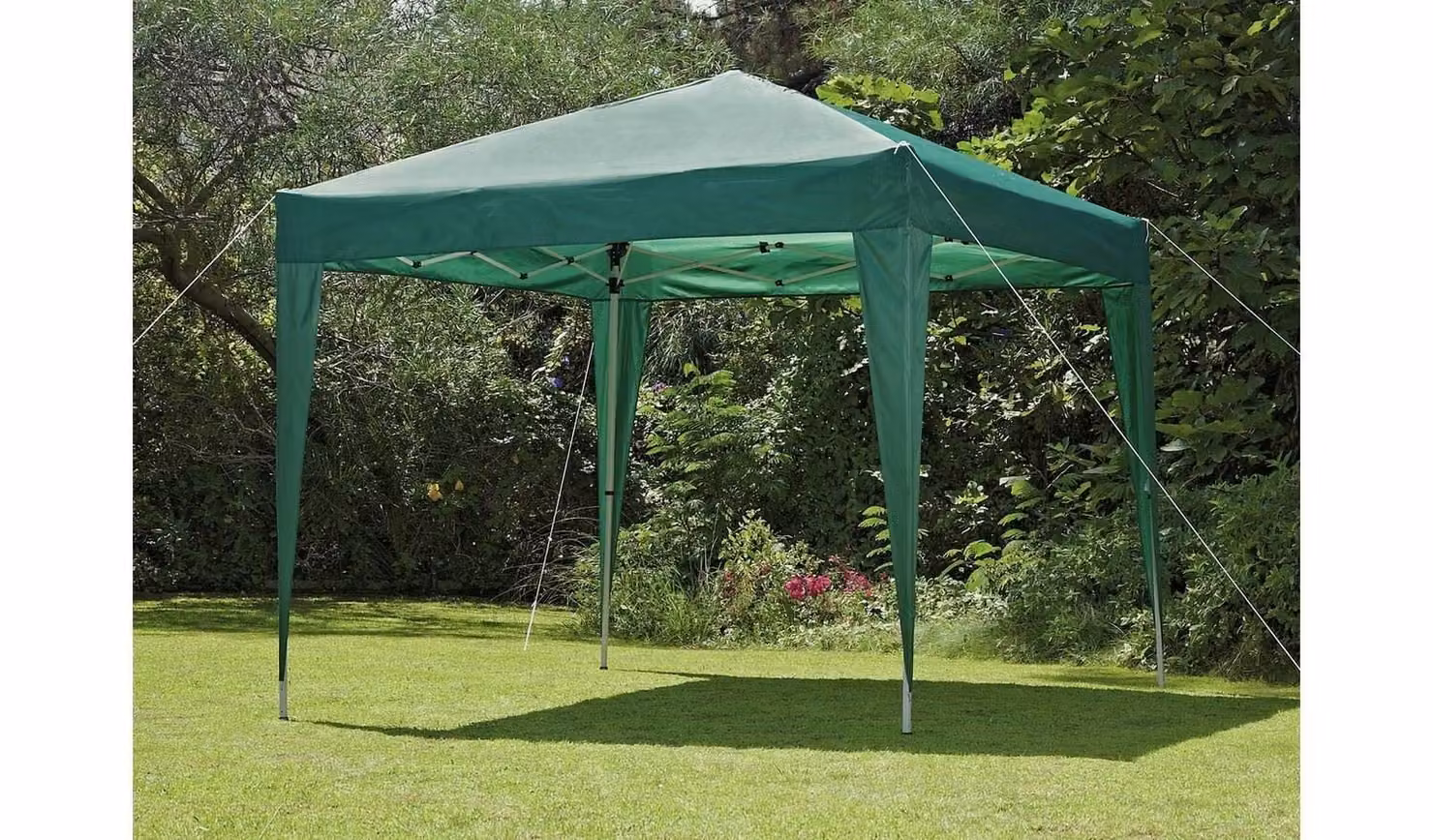 Green Pop Up Gazebo Canopy Tent with Steel Frame, W: 2.4 m x D: 2.4 m x H: 2.5 m
