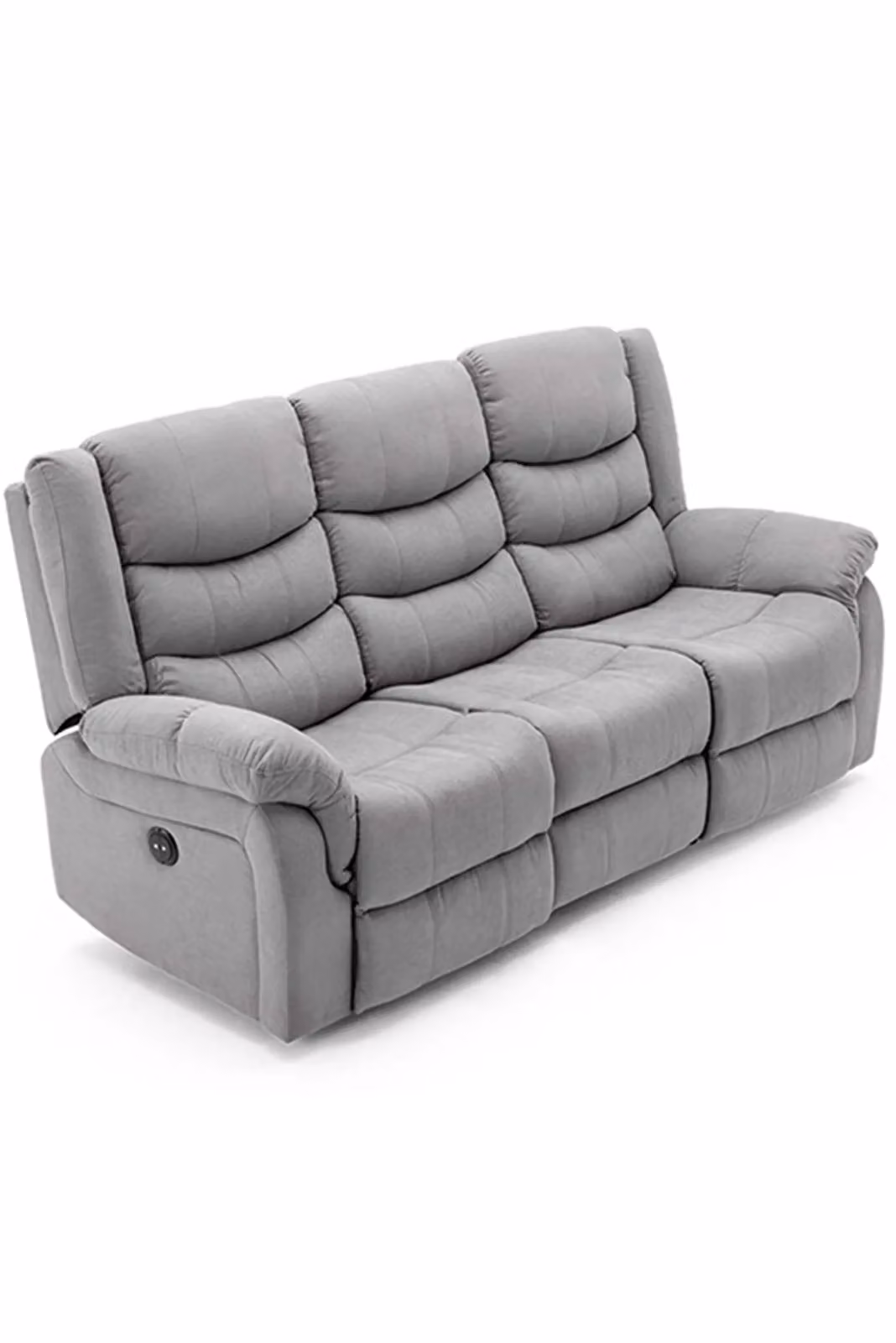 More4Homes Seattle Grey Fabric 1+3 Seater Electric Recliner Sofa Set – 2