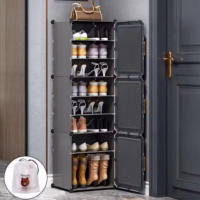 Hinsinc Grey DIY Cube Shoe Rack and Storage Cabinet for Hallways, Bedrooms and Living Rooms – 1