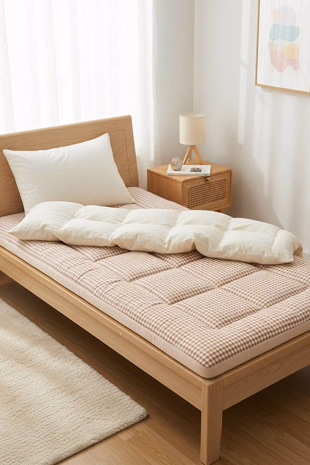 Living and Home Super King Quilted Mattress Topper in Tan, 10 cm Depth – 2
