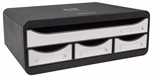 Exacompta Toolbox Mini 4 Drawer Set in Glossy Black for A4 Documents – 2