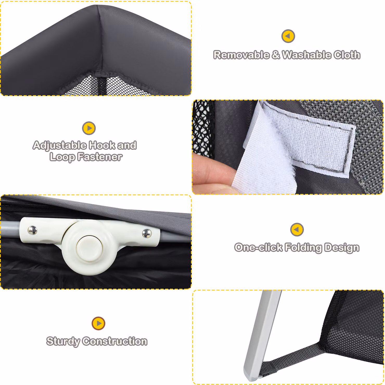 Costway Foldable Travel Cot for Babies, Grey – 2