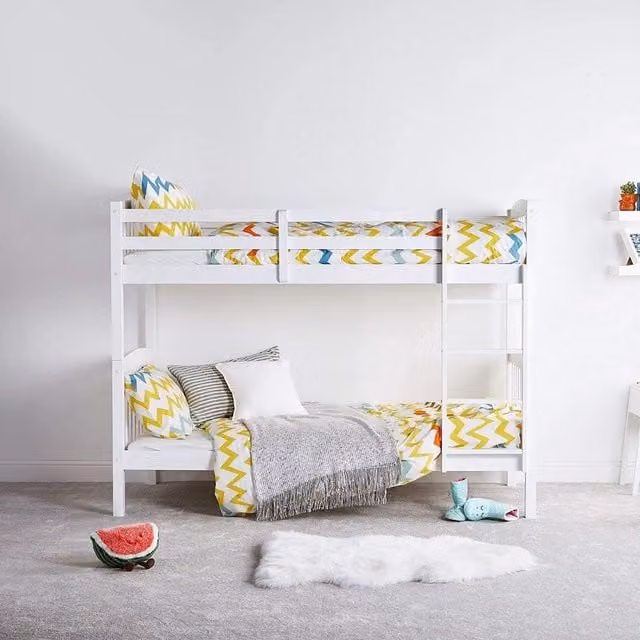 Kosy Koala White Pine Wooden Bunk Bed for Children with Single Mattress 90 x 190 cm