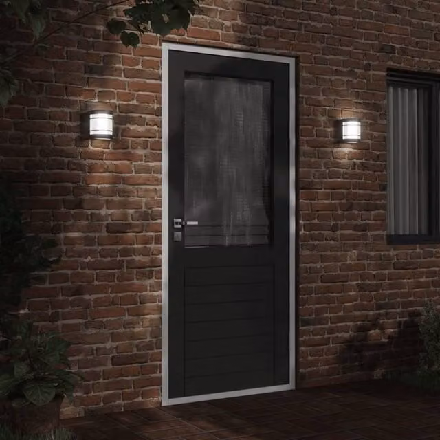 Berkfield Home Modern Black Stainless Steel and Glass Outdoor Wall Light for Garden – 1