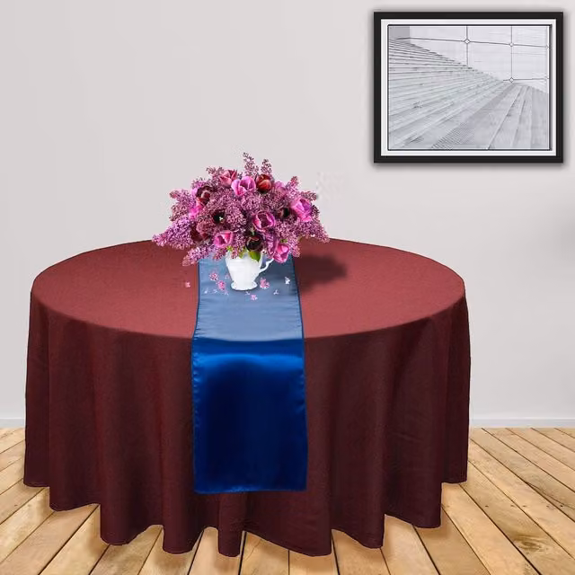 Trimming Shop Plain Satin Table Runner in Blue