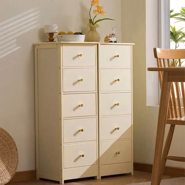 EONLION Wooden Chest of Drawers for Bedroom Storage, White, W/D/H: 29 x 31 x 92 cm – 1