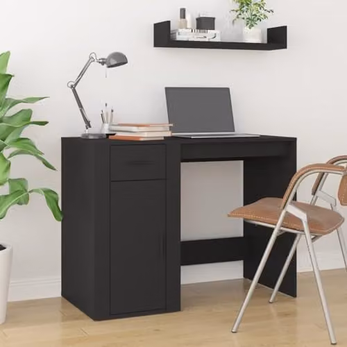 vidaXL Modern Black Writing Desk in Composite Wood, W/D/H: 100 x 49 x 75 cm – 2
