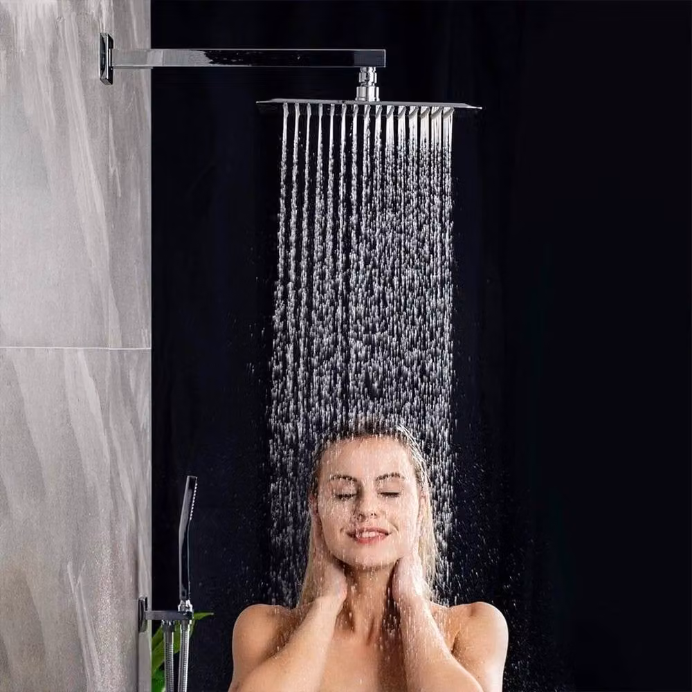 KORVIXA Concealed Thermostatic Shower Set with Rain Overhead Shower and Hand Shower in Silver – 2