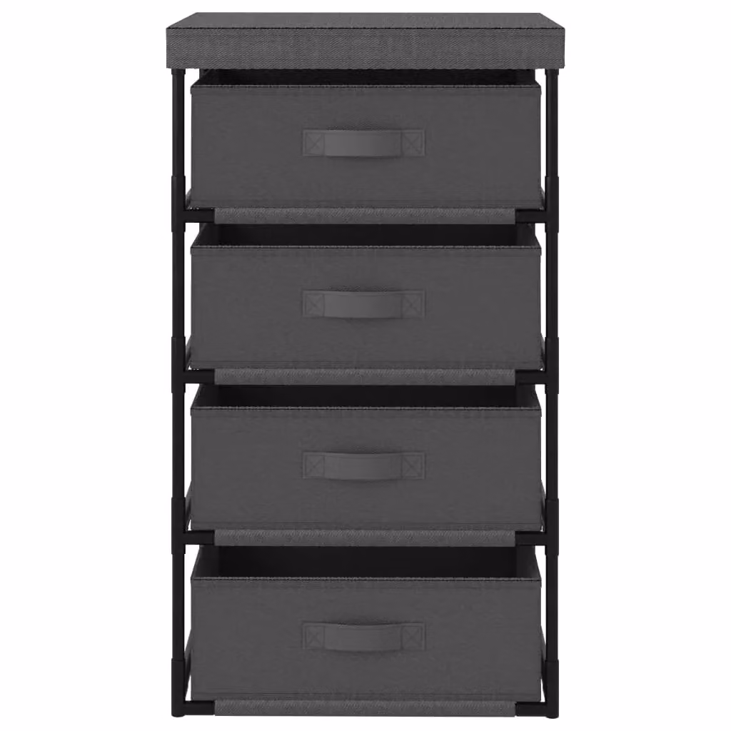 Berkfield Home Storage Rack with 4 Fabric Baskets in Grey Metal – 2
