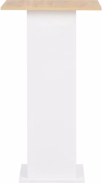 Berkfield Home Durable Bar Table in White and Sonoma Oak, W/D/H: 60 x 60 x 110 cm