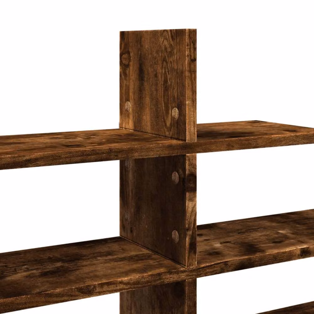Berkfield Home Wall Mounted Smoked Oak Shelf in Brown, W/D/H: 124.5 x 18 x 60.5 cm – 4