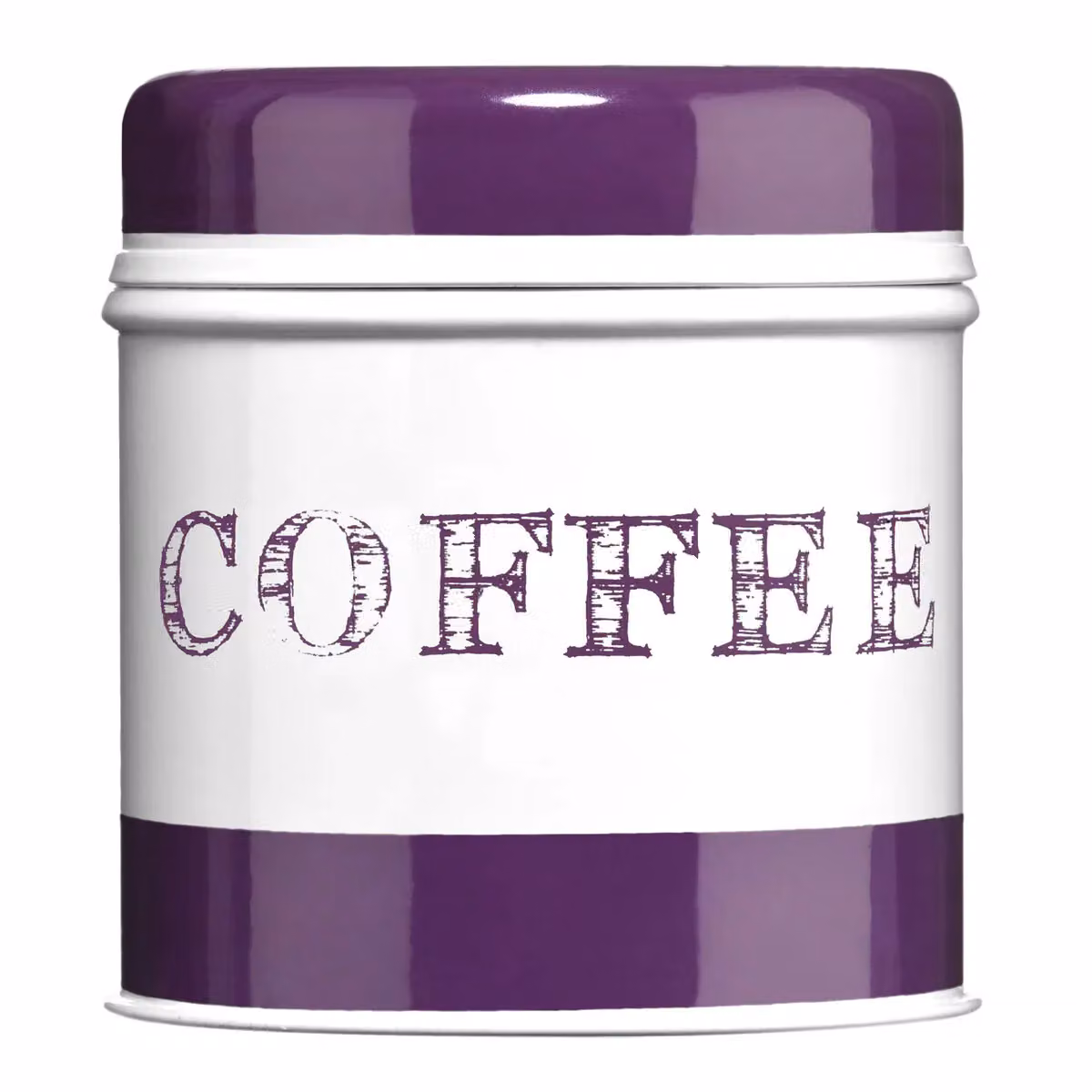 Orsina Striped Purple and White Metal Coffee Canister – 3