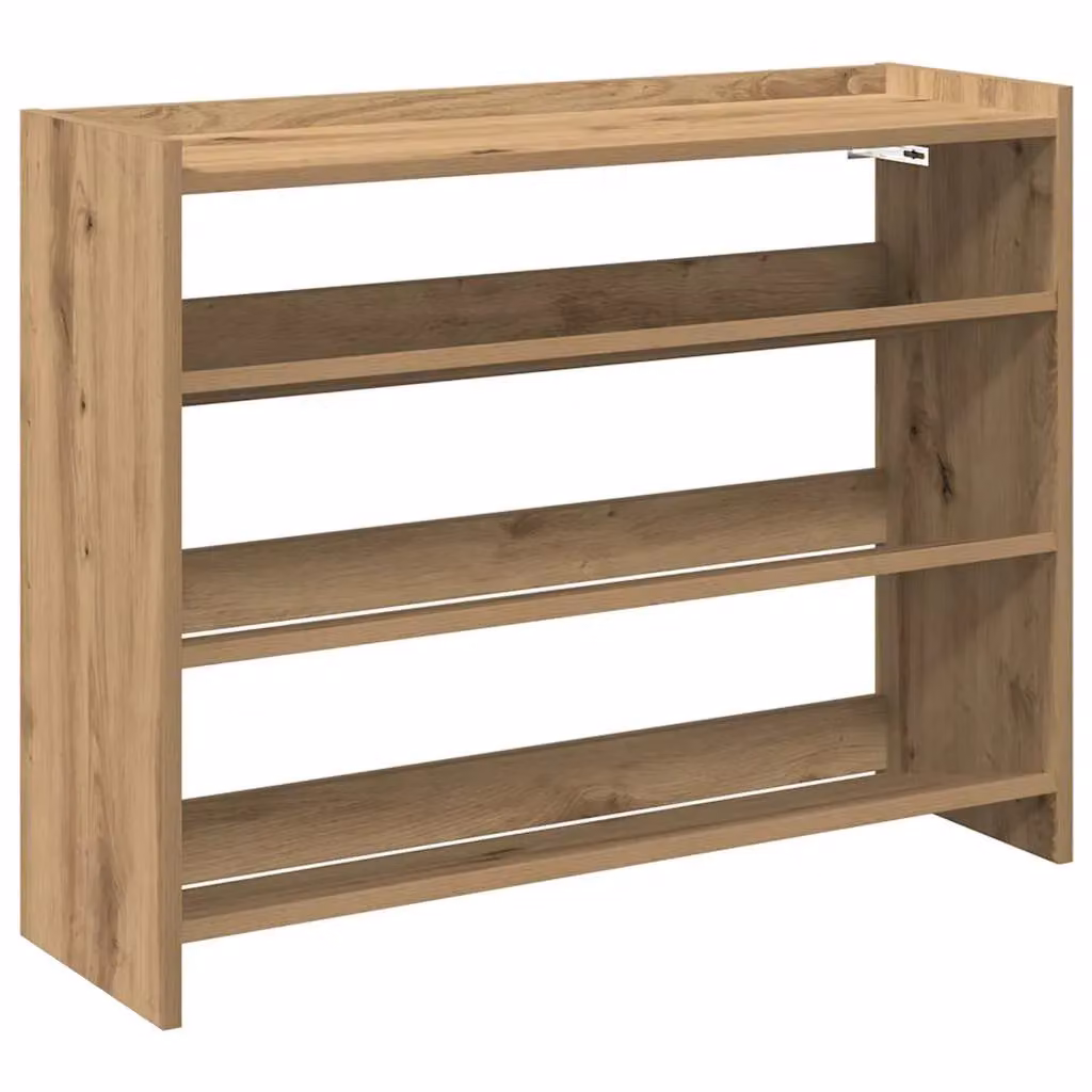 Berkfield Home Artisan Oak Shoe Rack in Brown, W/D/H: 80 x 25 x 62 cm – 2