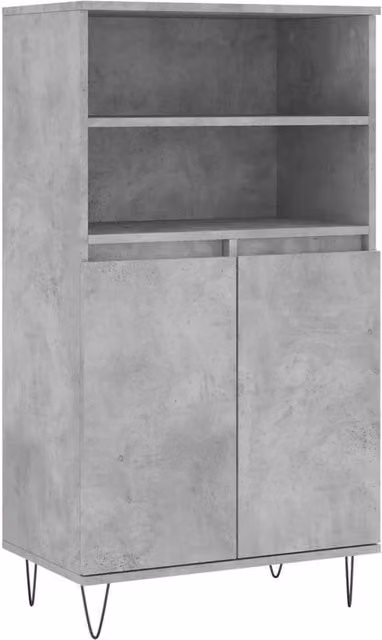 Berkfield Home Industrial Highboard in Concrete Grey, W/D/H: 60 x 36 x 110 cm