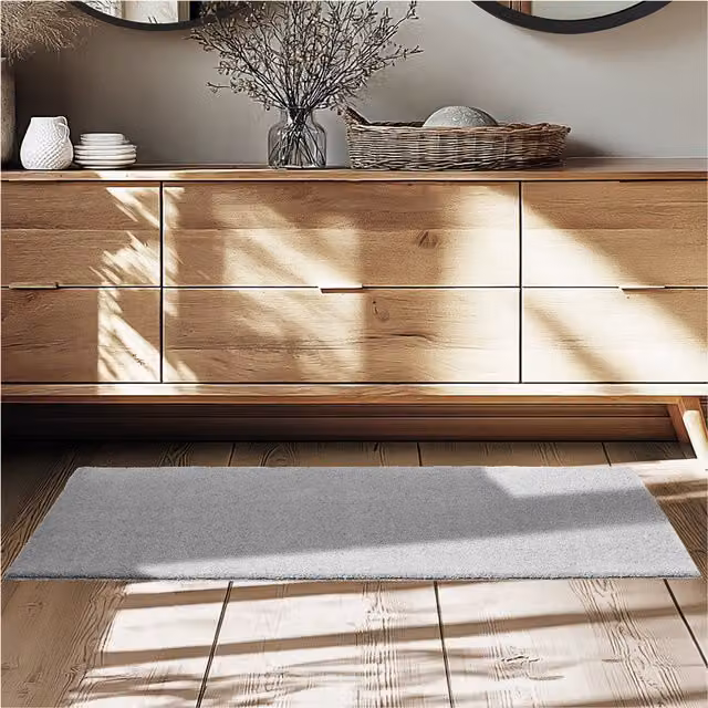 tectake Zonelle Modern Rectangular Grey Polyester Rug, Diameter: 110 cm