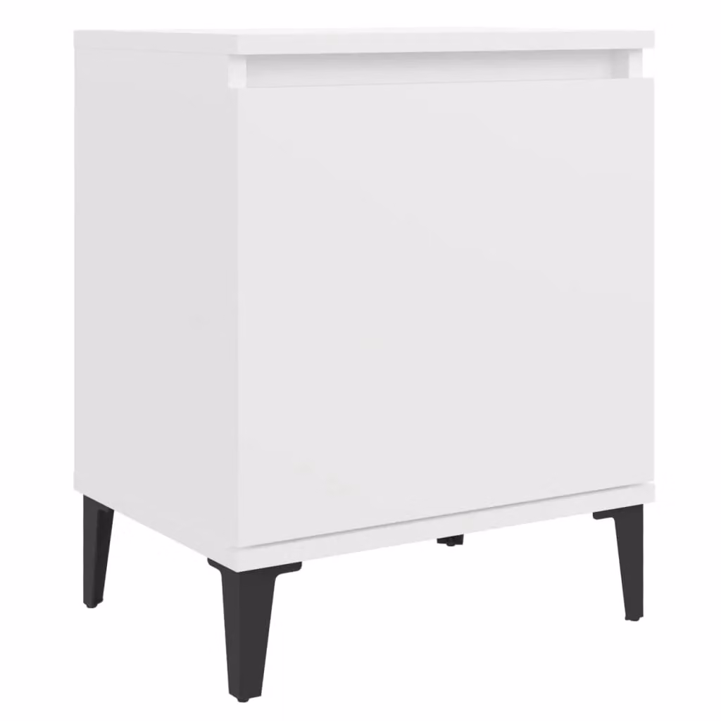 Berkfield Home Bed Cabinet with Metal Legs in White, W/D/H: 40 x 30 x 50 cm – 2