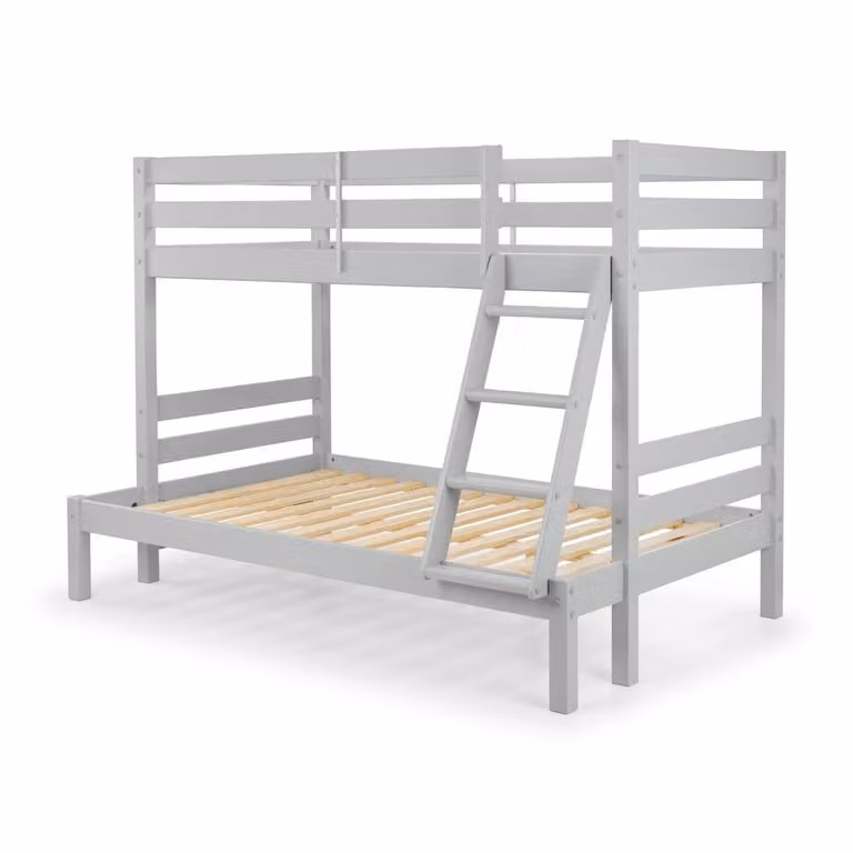 Cheshire Cobalt Triple Sleeper Bunk Bed in Dove Grey, Small Double 120 x 200 cm