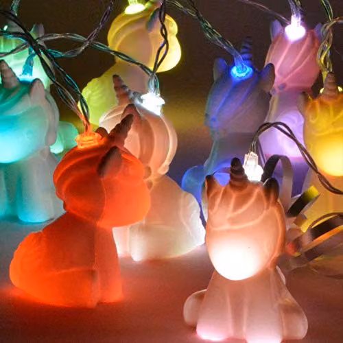 Fizz Creations Multicolour Unicorn Colour Changing LED String Lights – 4
