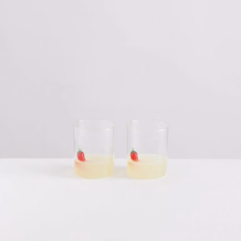 Maison Balzac Transparent Glass Chilli Tumblers, Set of 2