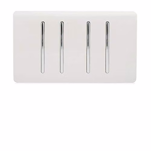 Trendi White Plastic Flush Mains Switch