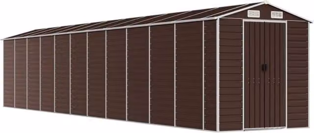 Berkfield Home Brown Galvanised Steel Garden Shed W/D/H: 191 x 980 x 198 cm