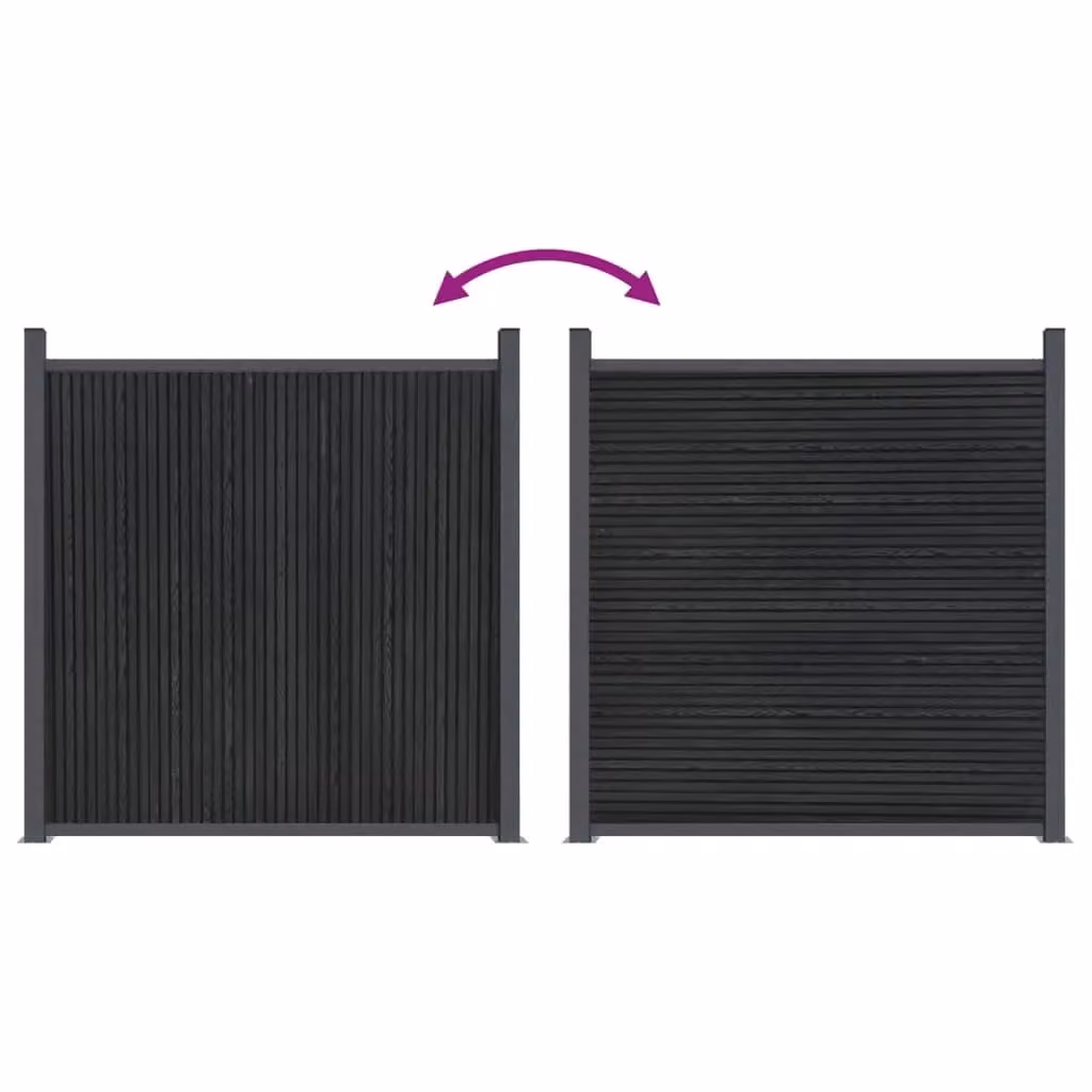 Berkfield Home Grey WPC and Aluminium Opaque Fence Panel, W: 1391 cm, H: 186 cm – 4