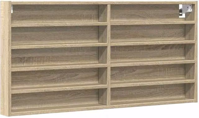 Berkfield Home Vitrine Cabinet in Sonoma Oak with Glass Doors, W: 100 cm, D: 50 cm, H: 50 cm