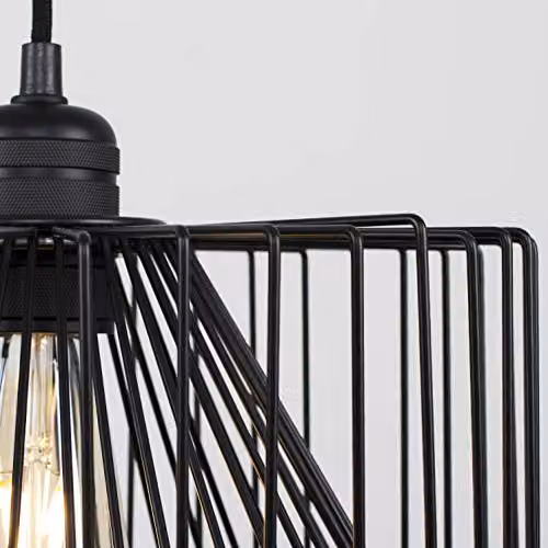 ValueLights Casco Black Industrial Metal Pendant Light with Cylinder Shade – 4