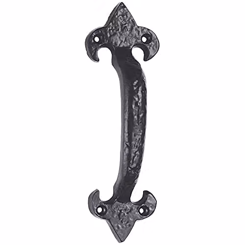 Loops Traditional Forged Iron Pull Handle in Black Antique Finish