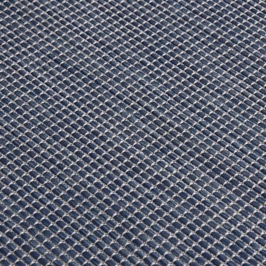 Berkfield Home Blue Outdoor Flatweave Round Rug, Diameter: 100 cm – 3