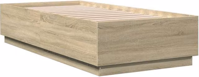 Berkfield Home Modern Bed Frame with Lift Up Base in Sonoma Oak, Light Brown, W/D/H: 90 x 200 x 40 cm – 1