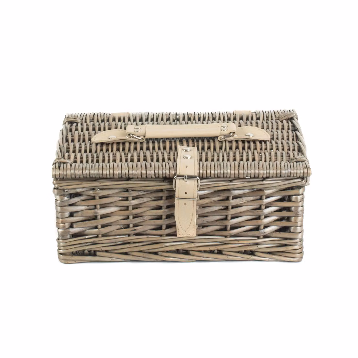 Red Hamper Wicker Split Willow Basket in Grey and Red, W/D/H: 30 x 23 x 13 cm – 2