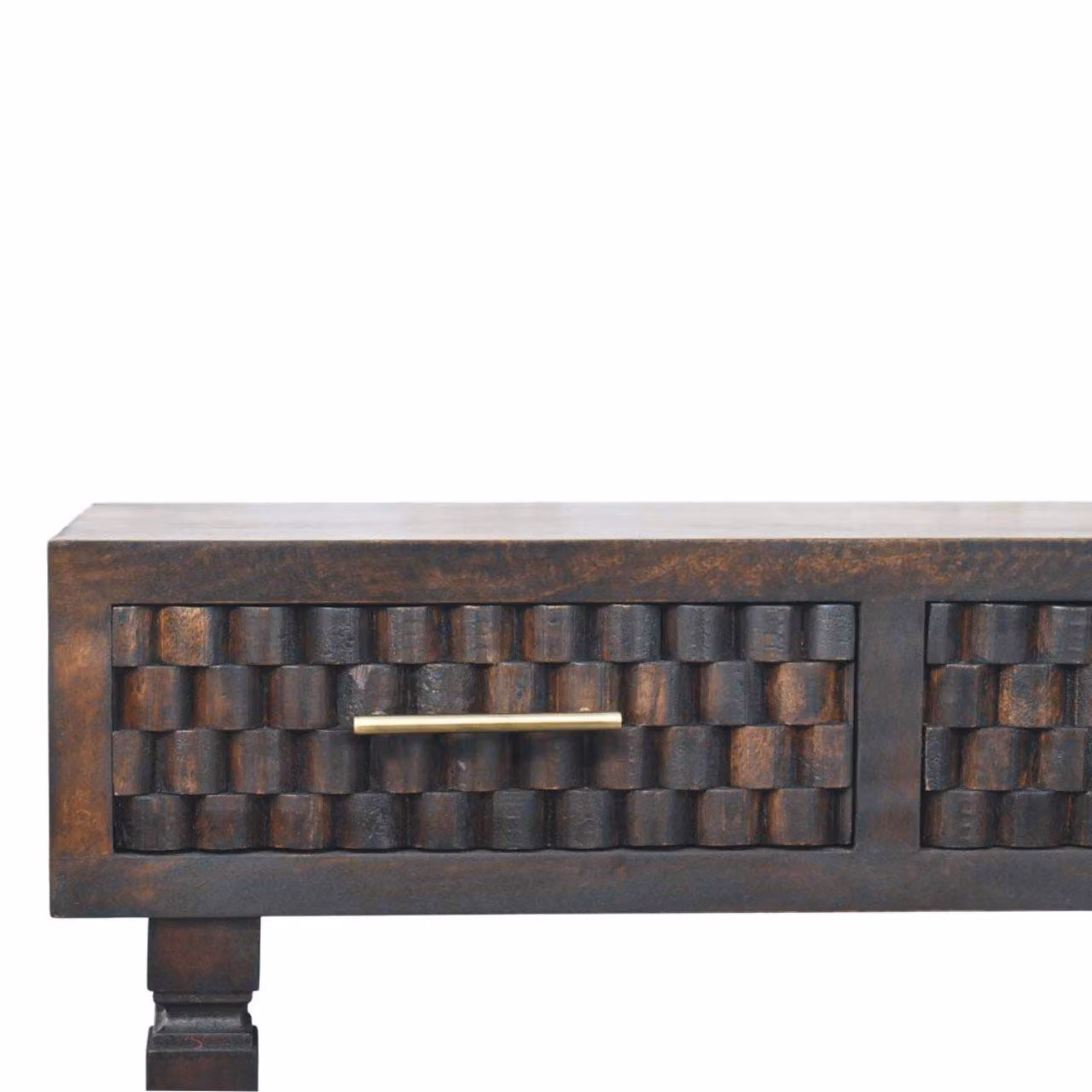 Aosom UK Arno Solid Mango Wood Console Table with 2 Drawers, Brown, W: 80 cm, D: 35 cm, H: 82 cm – 6