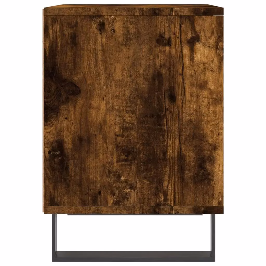 Berkfield Home Set of 2 Smoked Oak Bedside Cabinets in Brown, W/D/H: 40 x 35 x 50 cm – 4