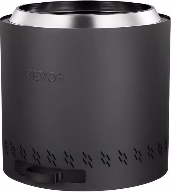 VEVOR Smokeless Stainless Steel Fire Pit Stove with Side-Pull Ash Tray in Black