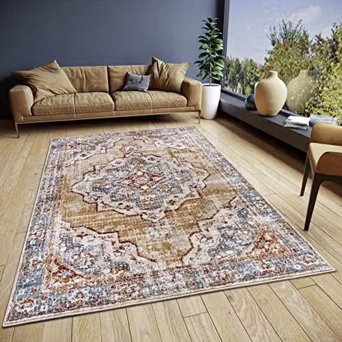 HANSE Home Strozzi Oriental Rug, Beige and Blue Multicolour, W: 80 cm, L: 120 cm