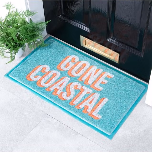 Artsy Mats Gone Coastal Doormat in Blue and Turquoise, W/D/H: 70 x 40 cm