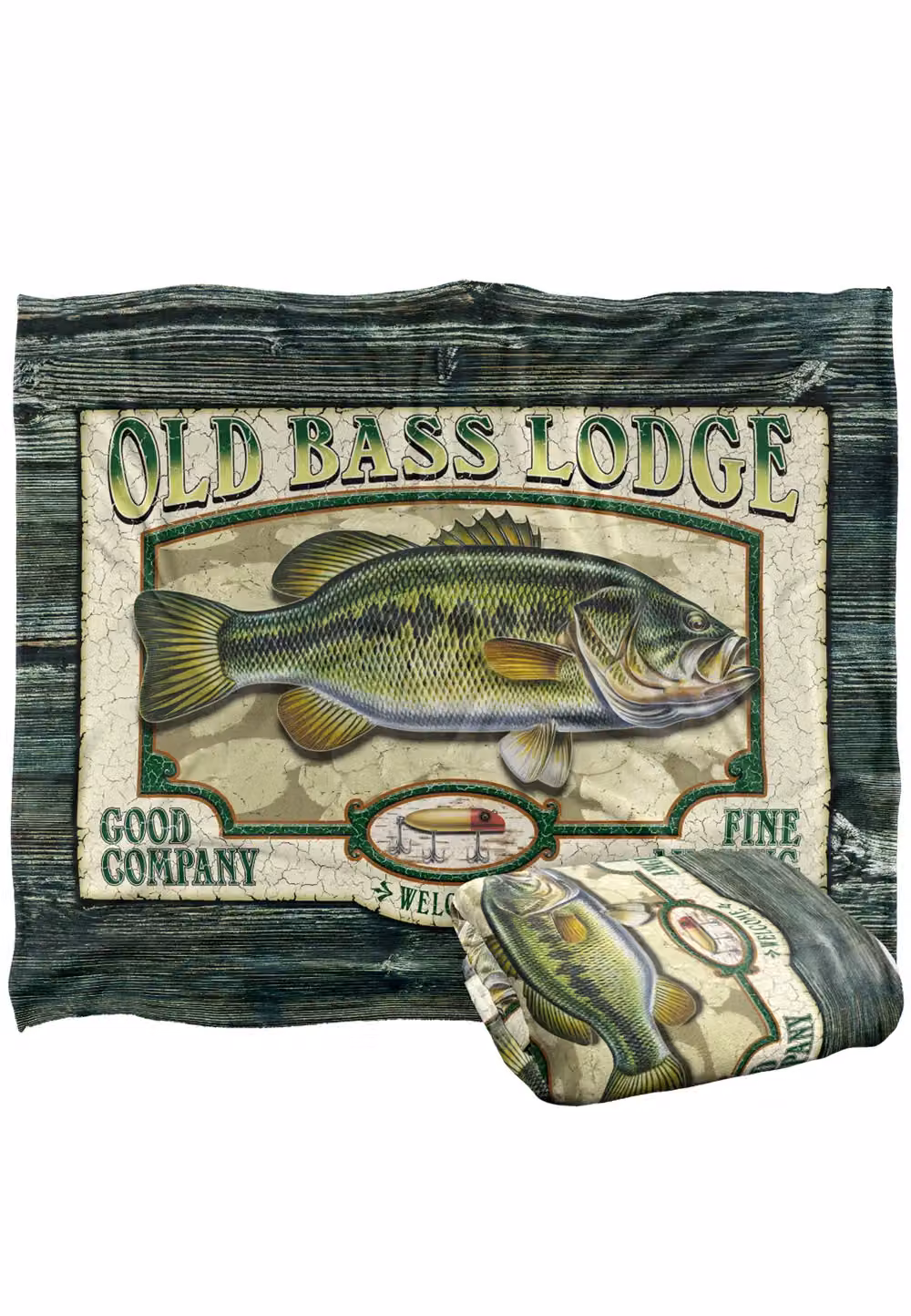 JQ Licensing Old Bass Lodge Sign Silky Touch Super Soft Fleece Throw Blanket, White and Multicolour, W/D: 152 x 127 cm – 6