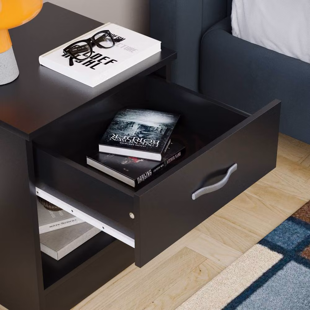 HD Designs Riano 1 Drawer Bedside Cabinet in Black – 4