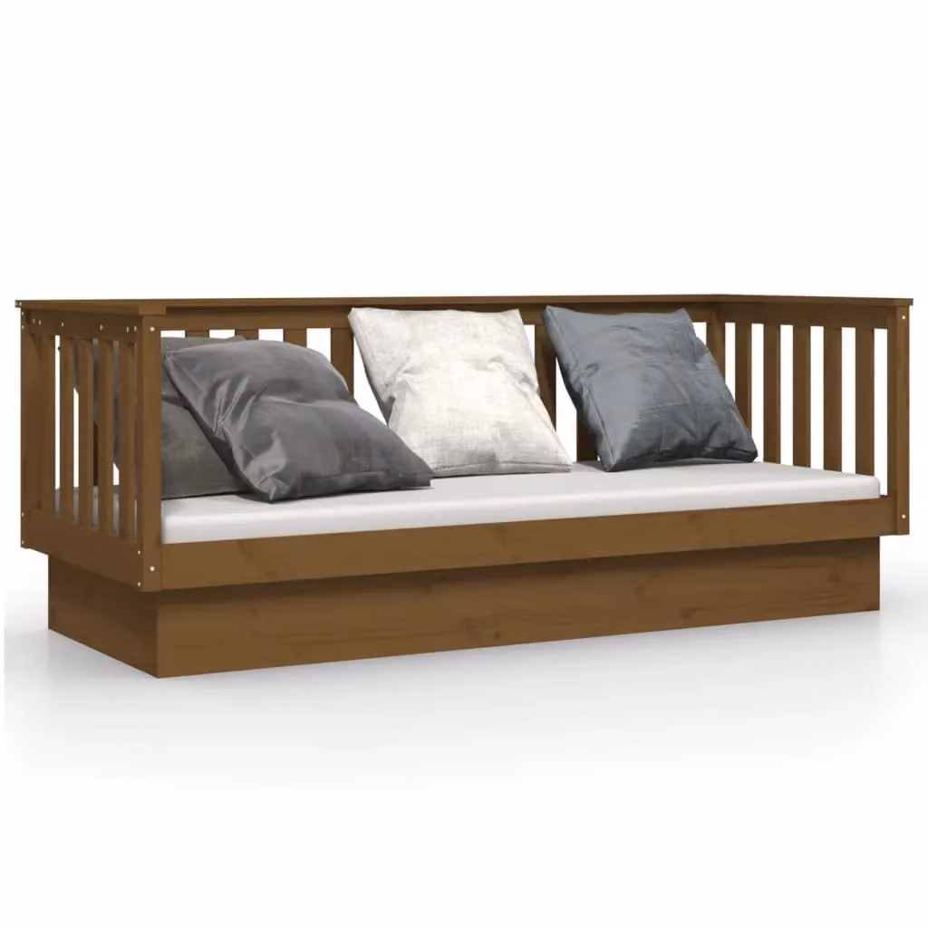 Berkfield Home Rustic Day Bed in Honey Brown Solid Pine Wood W/D/H: 190 x 75 x 1 cm – 2